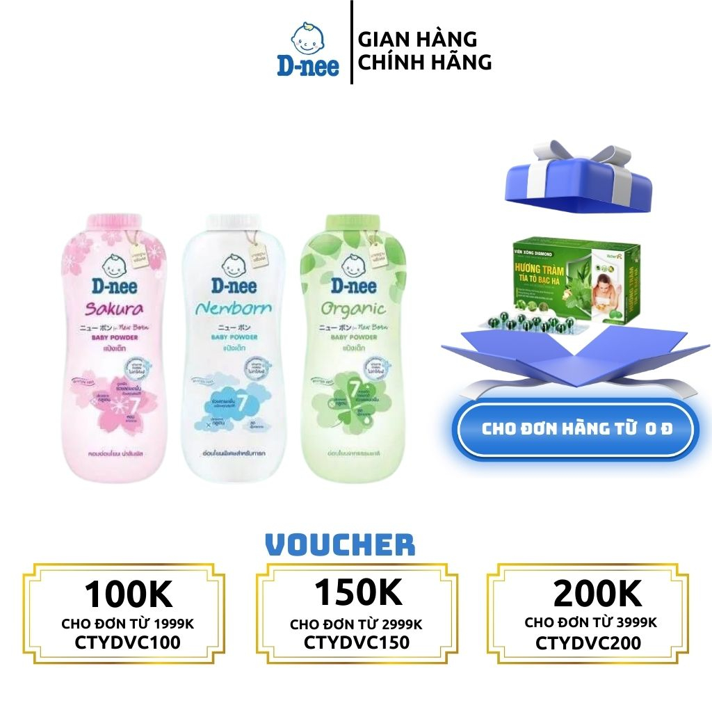 (HÀNG NHẬP KHẨU) Phấn Rôm Dnee Baby Powder 350g Thái Lan