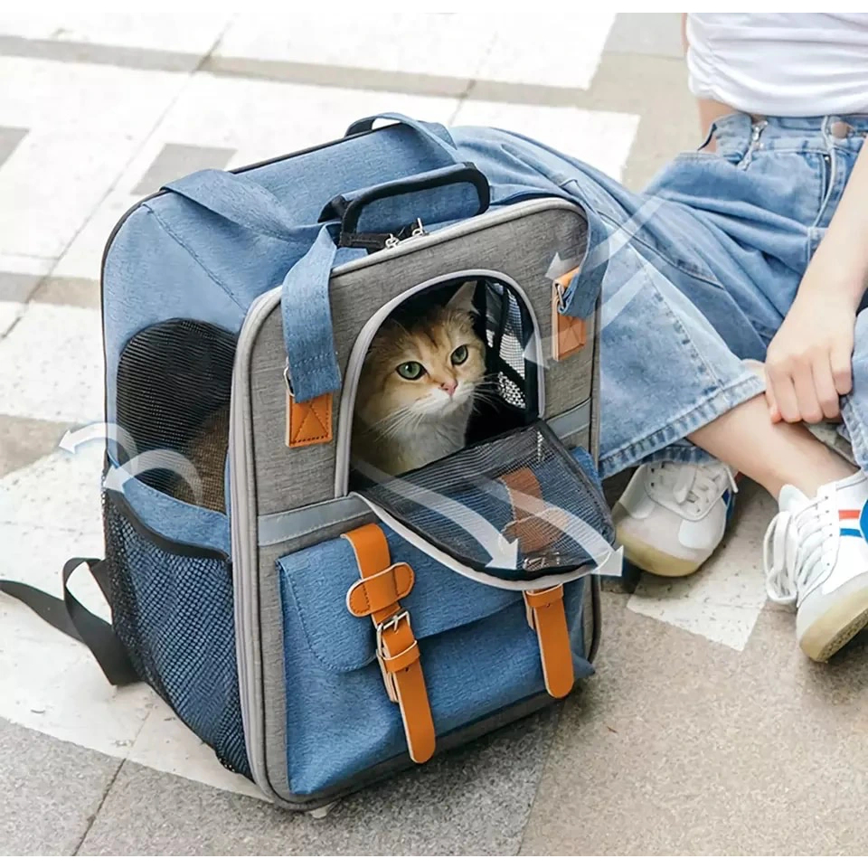 Balo Thời Trang Oxford Cao Cấp Vận Chuyển Chó Mèo Dưới 10Kg