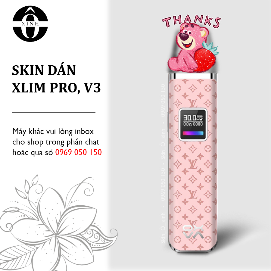 Miếng dán skin cho Xlim Pro/ V2 / favostix / riil x / feelin / avocado / gotek...in hình L_V nhiều mẫu theo yêu cầu