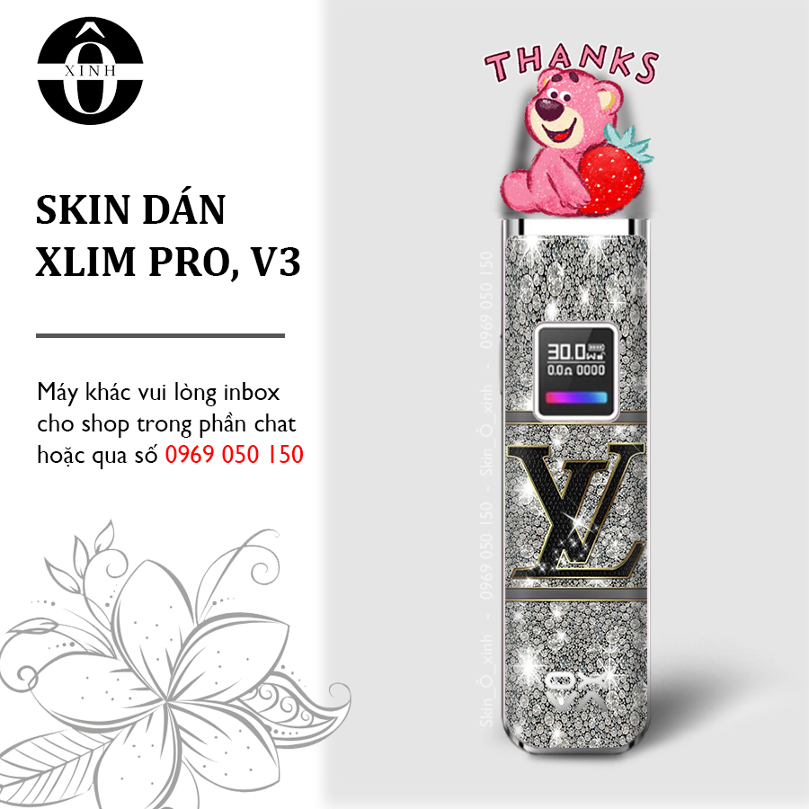 Miếng dán skin cho Xlim Pro/ V2 / favostix / riil x / feelin / avocado / gotek...in hình L_V nhiều mẫu theo yêu cầu