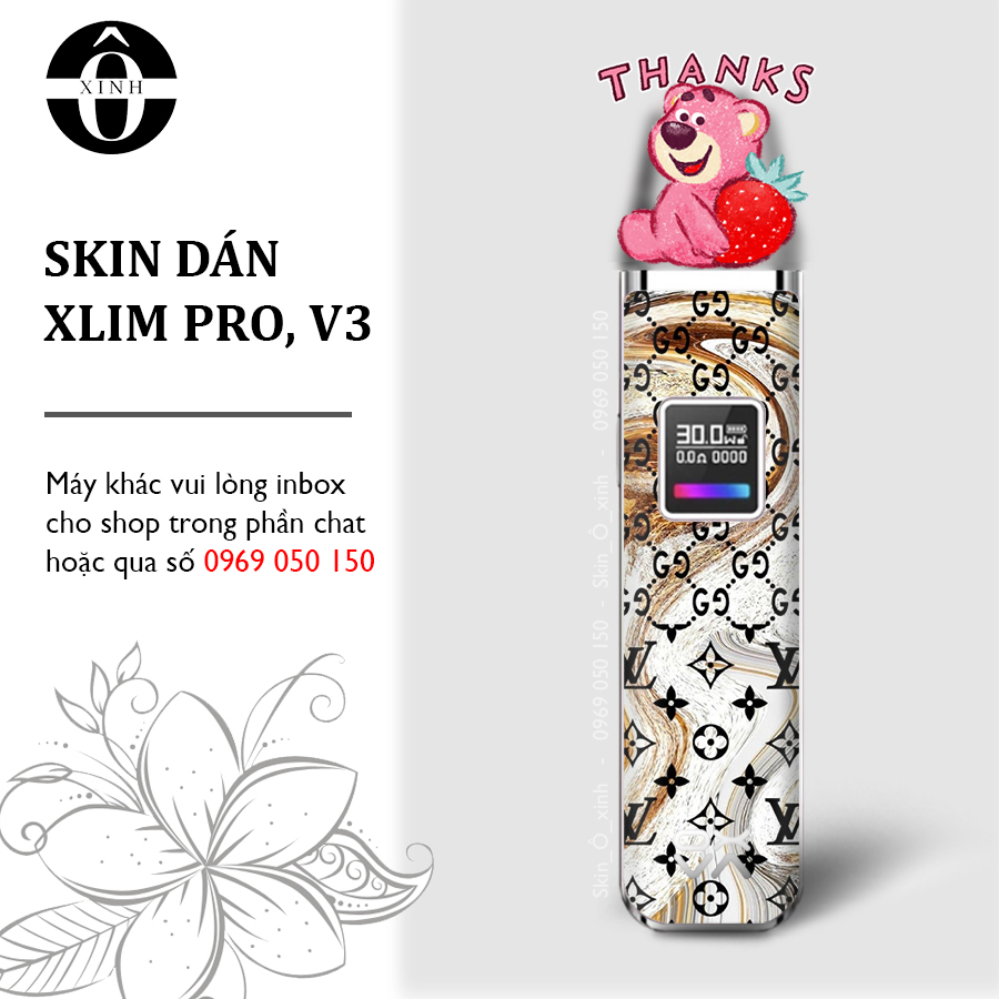 Miếng dán skin cho Xlim Pro/ V2 / favostix / riil x / feelin / avocado / gotek...in hình L_V nhiều mẫu theo yêu cầu
