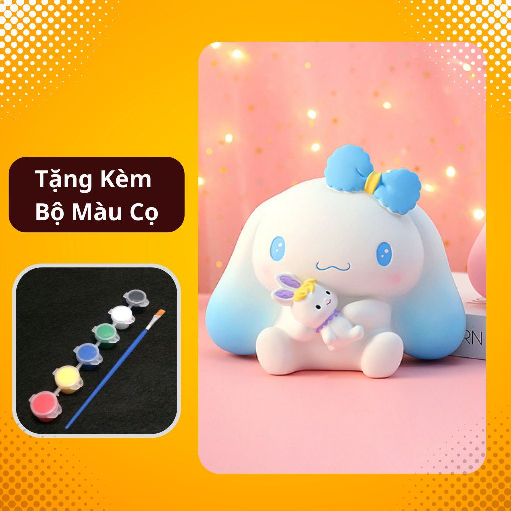 Tượng Tô Màu Cao Cấp Tặng Màu Và Cọ SIZE Lớn Mô Hình Cinnamoroll, Tượng Thạch Cao Tô Màu Cho Bé Thỏa Sức Sáng Tạo