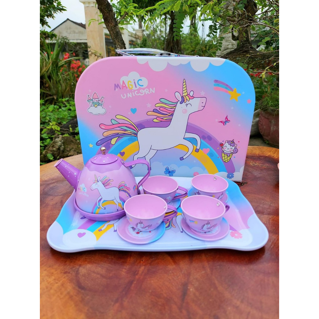 Đồ Chơi Vali Trà Bánh #PONY, tiệc trà bánh bằng nhôm cao cấp+ nhựa An Toàn xịn sò cho bé