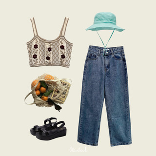 BLEUBIRD Áo len Crochet Top