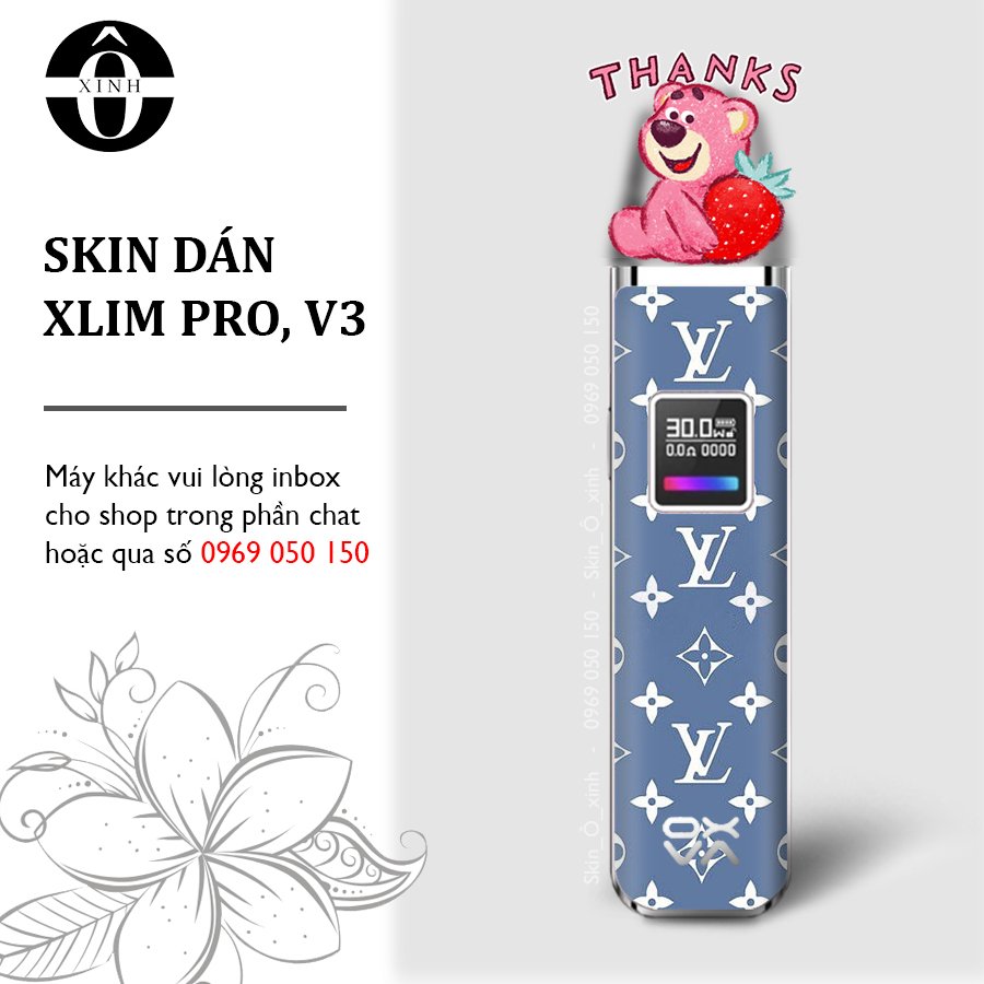 Miếng dán skin cho Xlim Pro/ V2 / favostix / riil x / feelin / avocado / gotek...in hình L_V nhiều mẫu theo yêu cầu