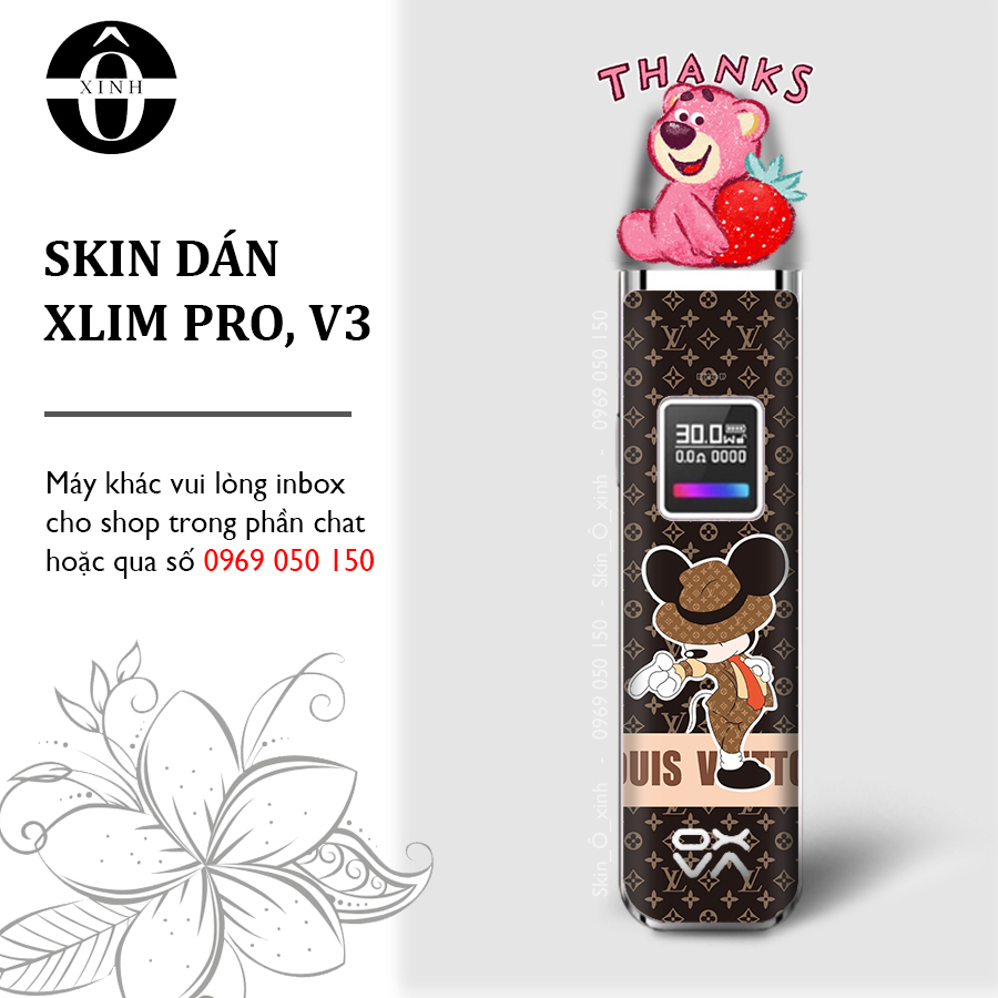 Miếng dán skin cho Xlim Pro/ V2 / favostix / riil x / feelin / avocado / gotek...in hình L_V nhiều mẫu theo yêu cầu
