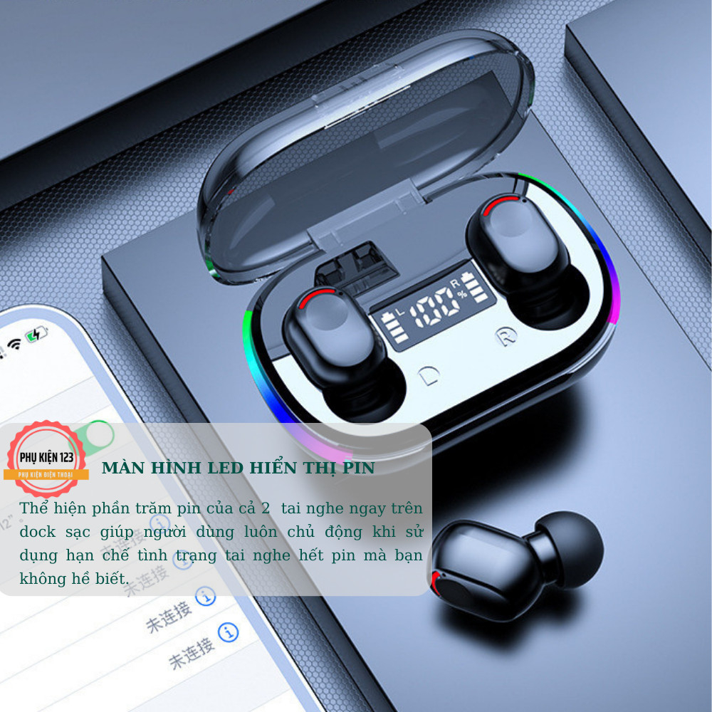 Tai nghe bluetooth không dây K10, tại nghe nhét tai kết nối điện thoại i.p, sam sung, oppo, xuyên âm chống ồn chủ động..