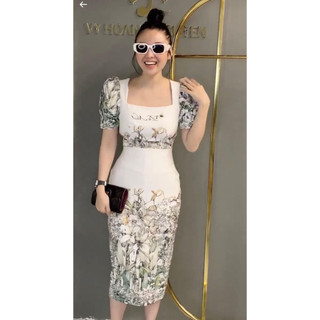 Váy thiết kế họa tiết hoa K38
