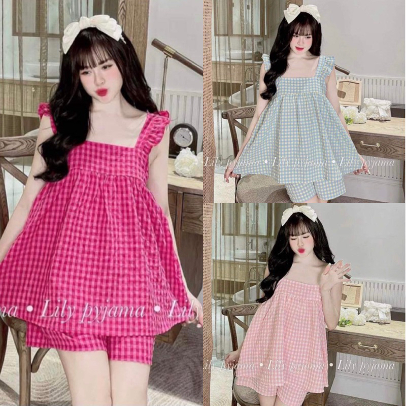 Set Bộ Xốp Cánh Tiên Kẻ Caro