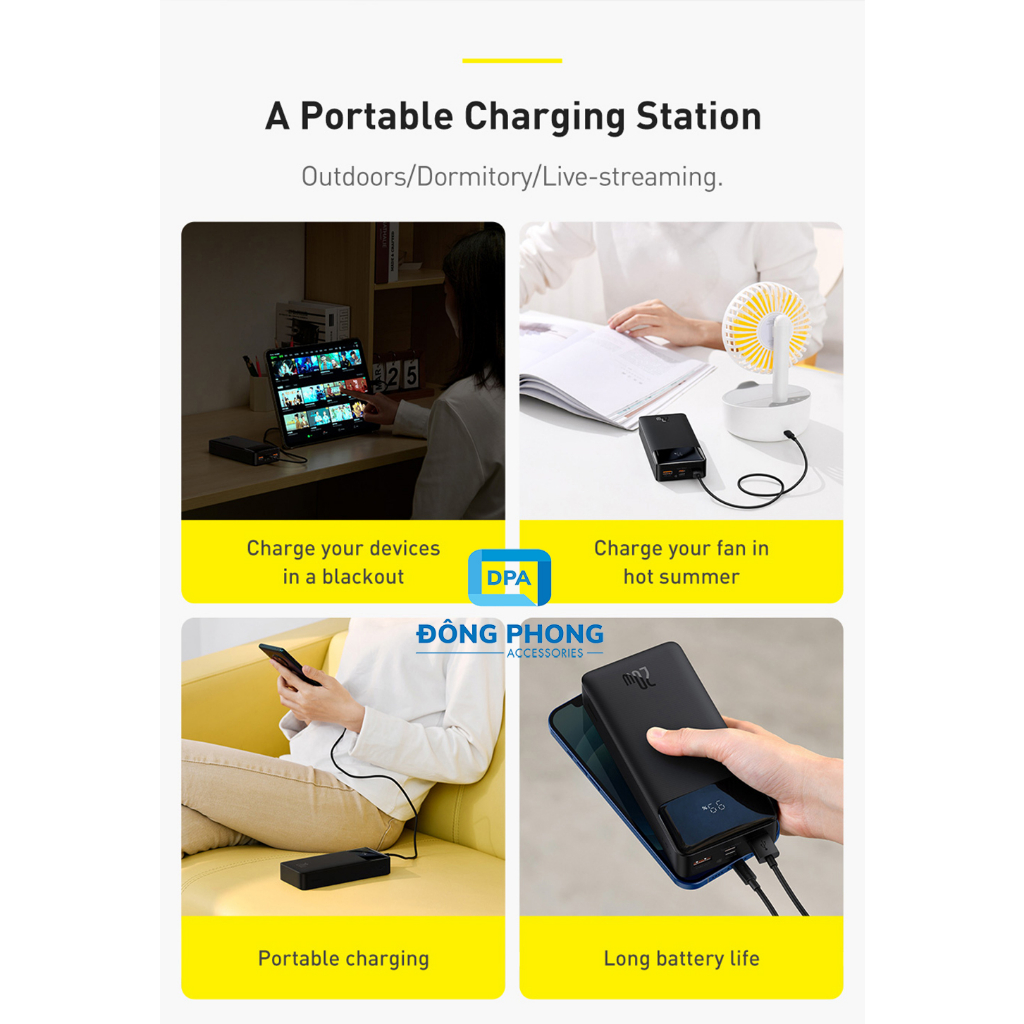 Pin Sạc Dự Phòng Baseus Bipow 30000mAh Chính Hãng