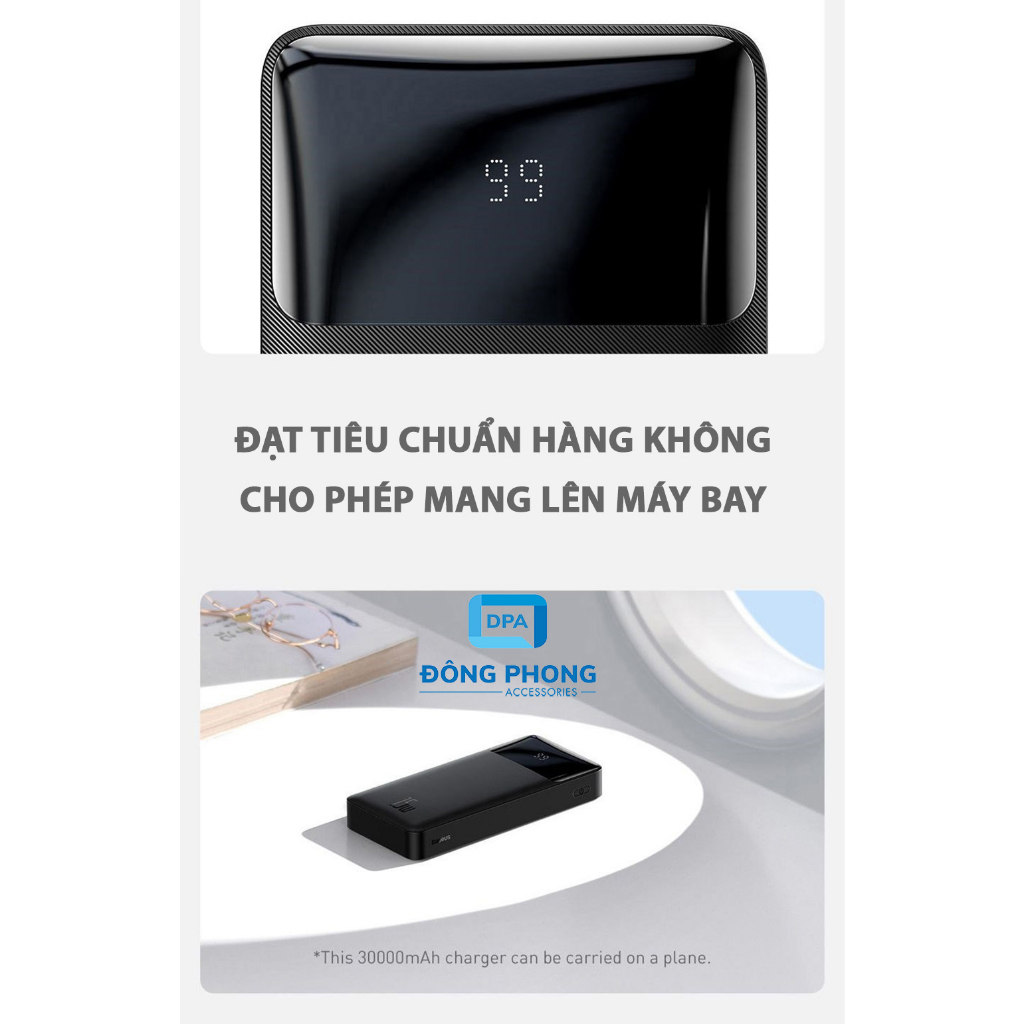 Pin Sạc Dự Phòng Baseus Bipow 30000mAh Chính Hãng