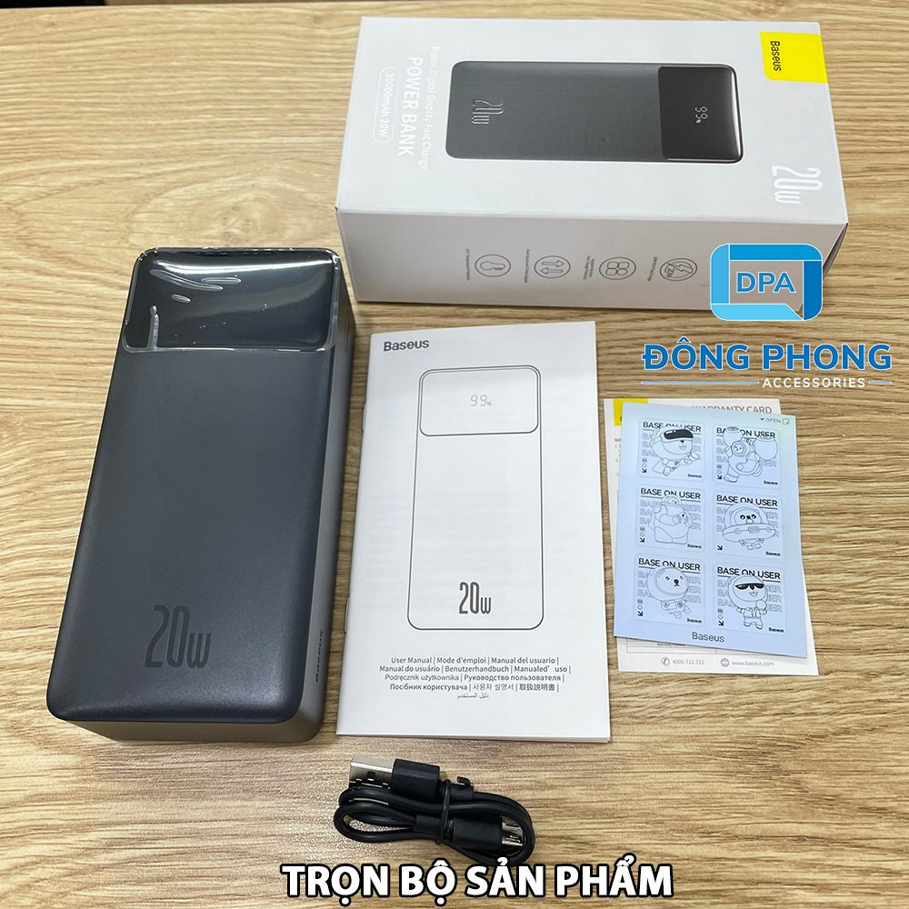 Pin Sạc Dự Phòng Baseus Bipow 30000mAh Chính Hãng