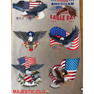 Sticker logo American Eagle công nghệ in pet chuyển nhiệt- ủi trực tiếp lên vải, áo rất đẹp