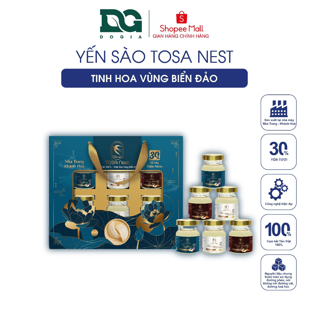 Yền sào Tosa Nest tổ yến chưng sẵn 30% tổ yến nha trang khánh hòa hũ 70ml chính hãng