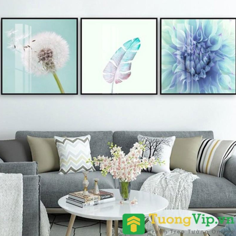 Cac Mẫu Tranh Tráng Gương In Uv 5D 4 Lớp Bộ 3 Bức (50 * 50) * 3 Hoa Bồ Công Anh Trang Trí Decor Nhà Xinh