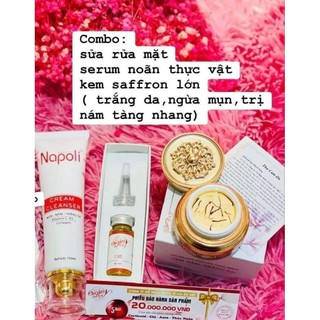 Combo Dưỡng Mờ Nám Tàn Nhang-Sữa rửa mặt+Noãn Thực Vật+Kem Saffron