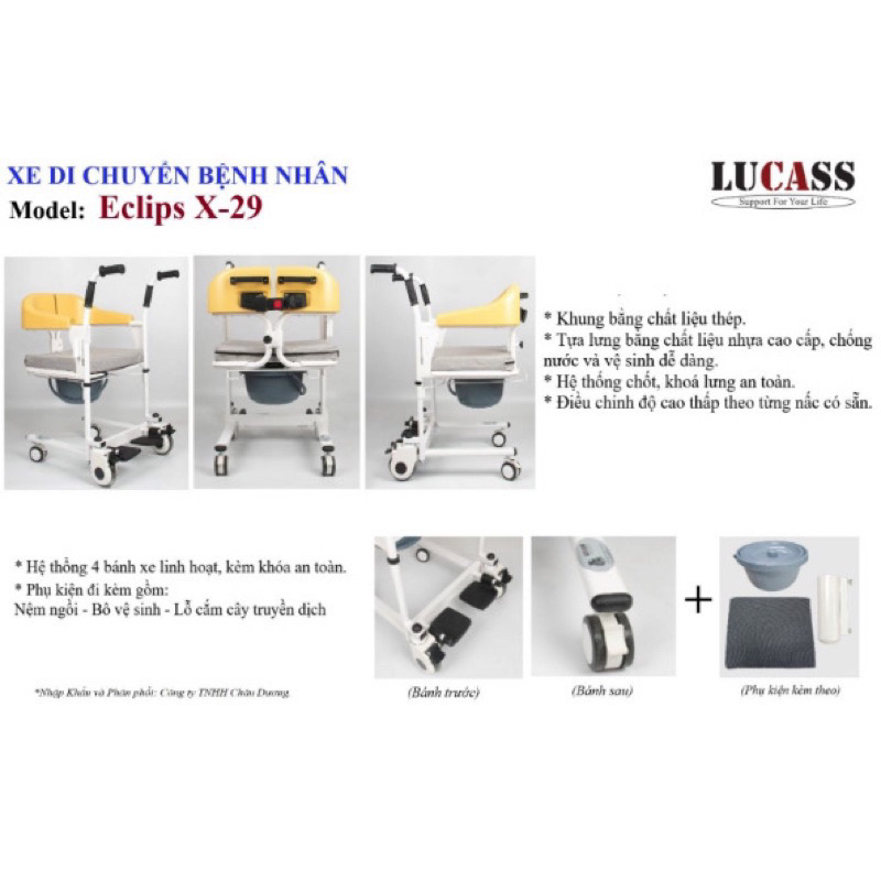 Xe Nâng Hạ Bệnh Nhân Lucass Eclips X-29