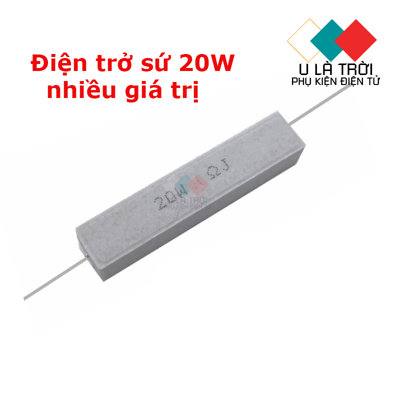 Điện trở sứ 20W 2R2 3R3 4R7 5R6 6R8 10R 15R 22R 33R 47R 100R 220R 330R trở công suất tùy chọn
