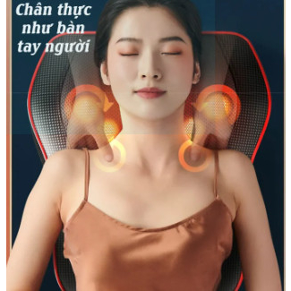 Gối Massage Cổ Vai Gáy-Máy Mátxa Hồng Ngoại 20 Bi Kết Hợp Nam Châm Từ Tính+4 Chế Độ Rung-BH 24THÁNG