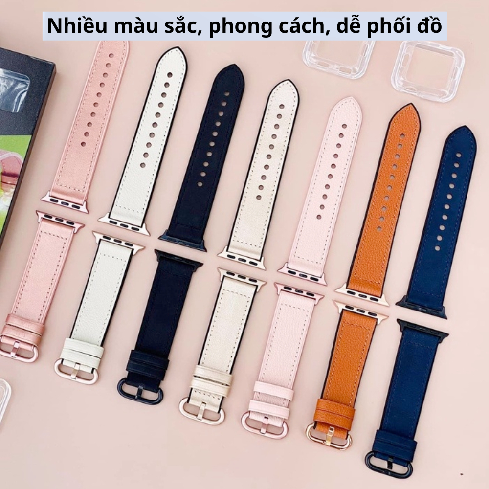 Dây da sần cao cấp khoá tròn [LOẠI A1] dành cho đồng hồ thông minh Series 1/2/3/4/5/6/7/8/SE size 38/40/41/42/44/45/49mm