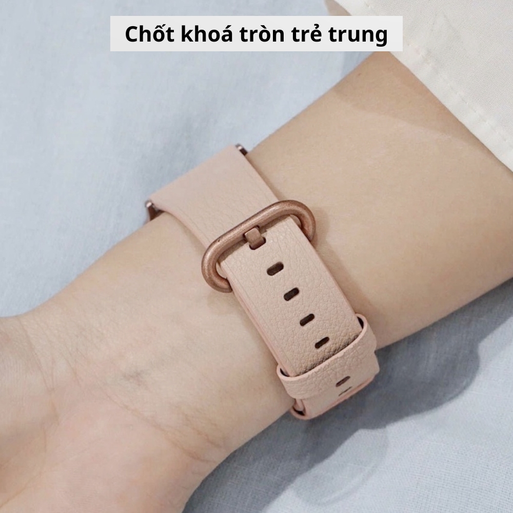 Dây da sần cao cấp khoá tròn [LOẠI A1] dành cho đồng hồ thông minh Series 1/2/3/4/5/6/7/8/SE size 38/40/41/42/44/45/49mm