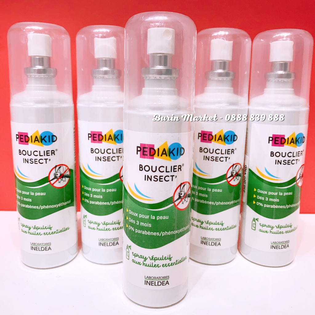 Xịt chống muối và côn trùng  cho bé Pediakid Pháp 100ml - chống muỗi- Burin Market