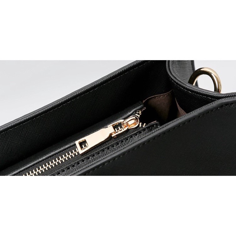 Túi xách đeo vai basic đen đựng laptop 14inch/16inch vừa A4 Quảng Châu