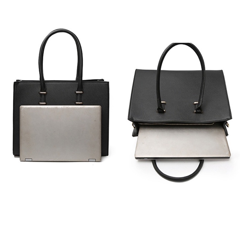 Túi xách đeo vai basic đen đựng laptop 14inch/16inch vừa A4 Quảng Châu