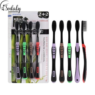 Sét 4 bàn chải đánh răng than tre hoạt tính Hàn Quốc [ Bàn Chải 2+2 ]