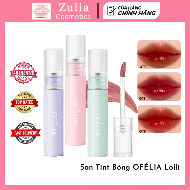 [OFÉLIA] Son Tint Bóng Lâu Trôi Cho Đôi Môi Căng Mọng Ofélia Lolli Glow Tint 3.9g Zulia Cosmetics