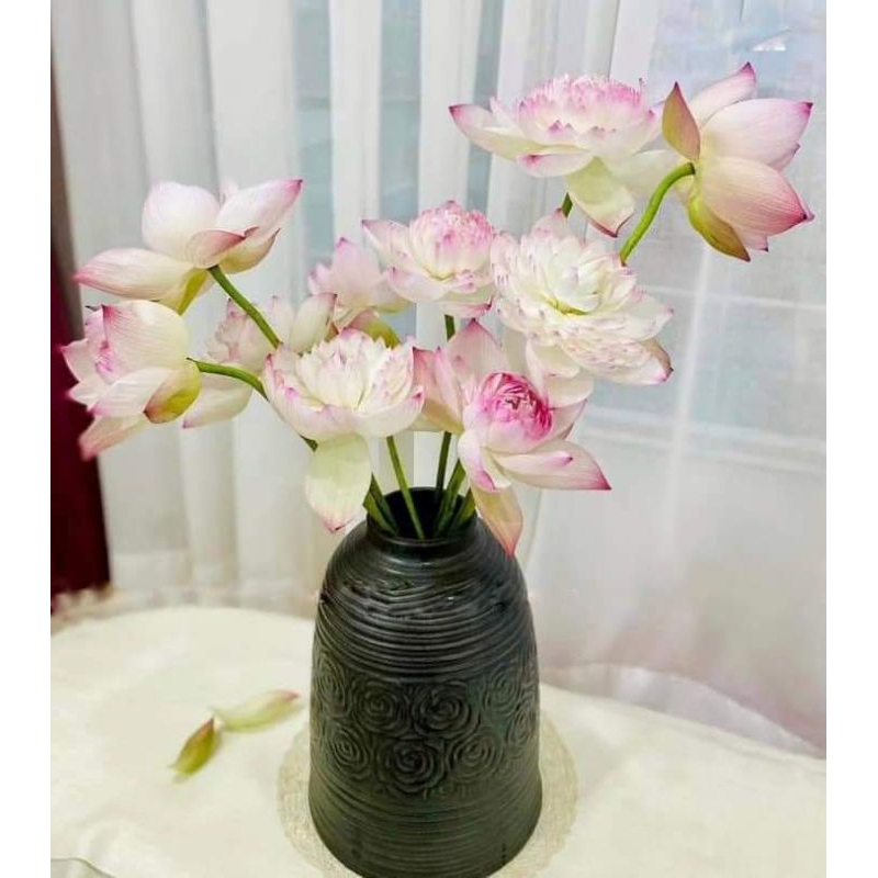 CHUÔNG KHẮC HOA HỒNG - gốm khắc tay Bát Tràng