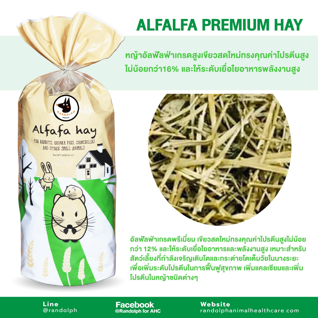 Cỏ Alfalfa Hay Premium 425g Randolph🐶 FREE SHIP 🐶Cỏ Khô Alfalfa Dinh Dưỡng Cao Cấp Thỏ Bọ Chinchilla Sóc Th