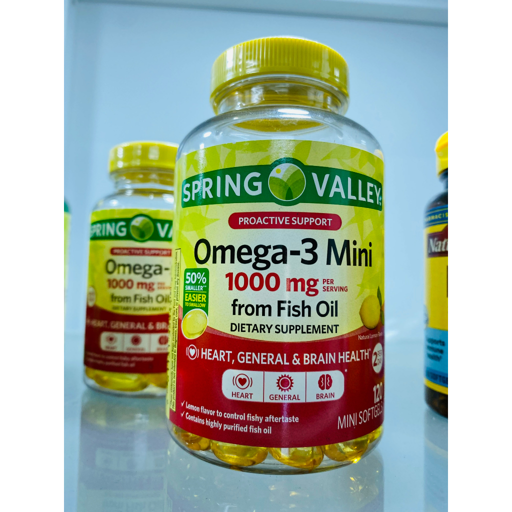 Viên Spring Valley Omega-3 Mini 1000mg From Fish Oil 120 Viên