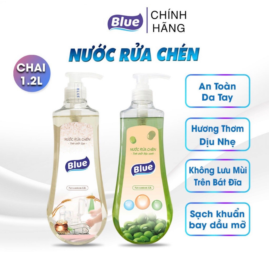 Nước Rửa Chén Blue Tinh Chất Thiên Nhiên Bảo Vệ Da Tay