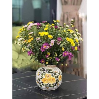 BÌNH VÒ TRÒN VẼ HOA