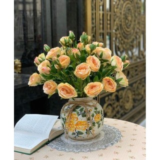 BÌNH VÒ TRÒN VẼ HOA