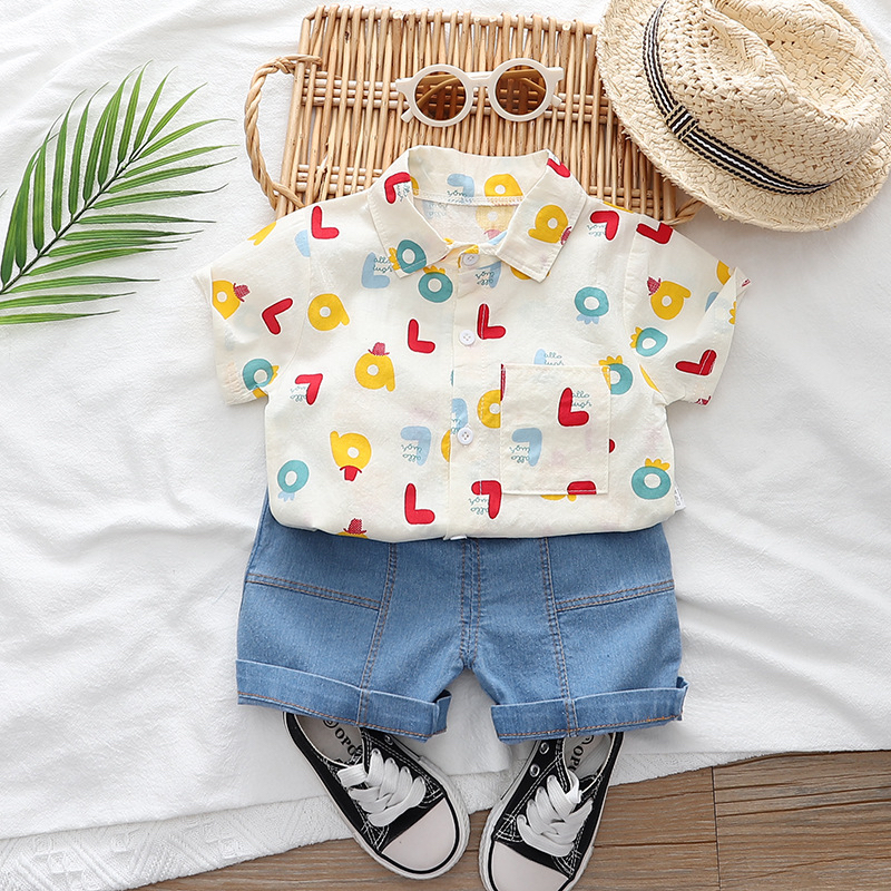 Bộ áo sơ mi quần short bé trai từ 1 đến 6 tuổi. áo đi biển, đi chơi, đi học năng động, áo sơ mi bé trai