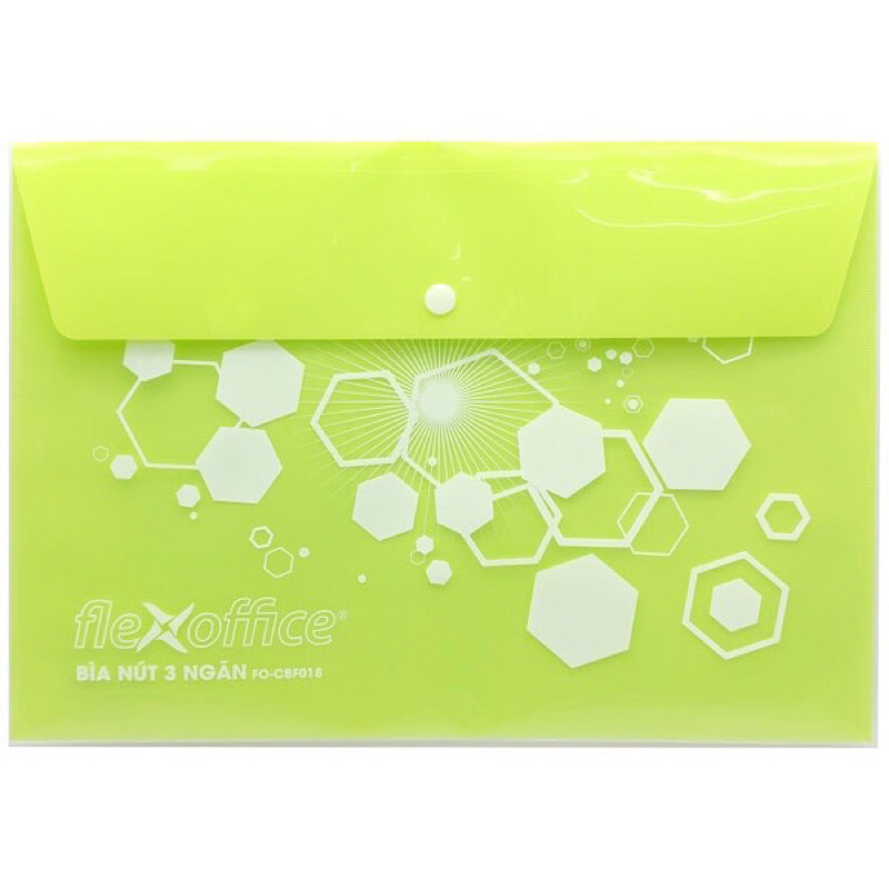 Bìa Nút 3 Ngăn - Flexoffice FO-CBF018 - Màu Xanh Chuối