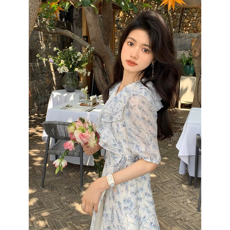 Đầm Voan Hoa Nhí Dáng Dài Taobao Order