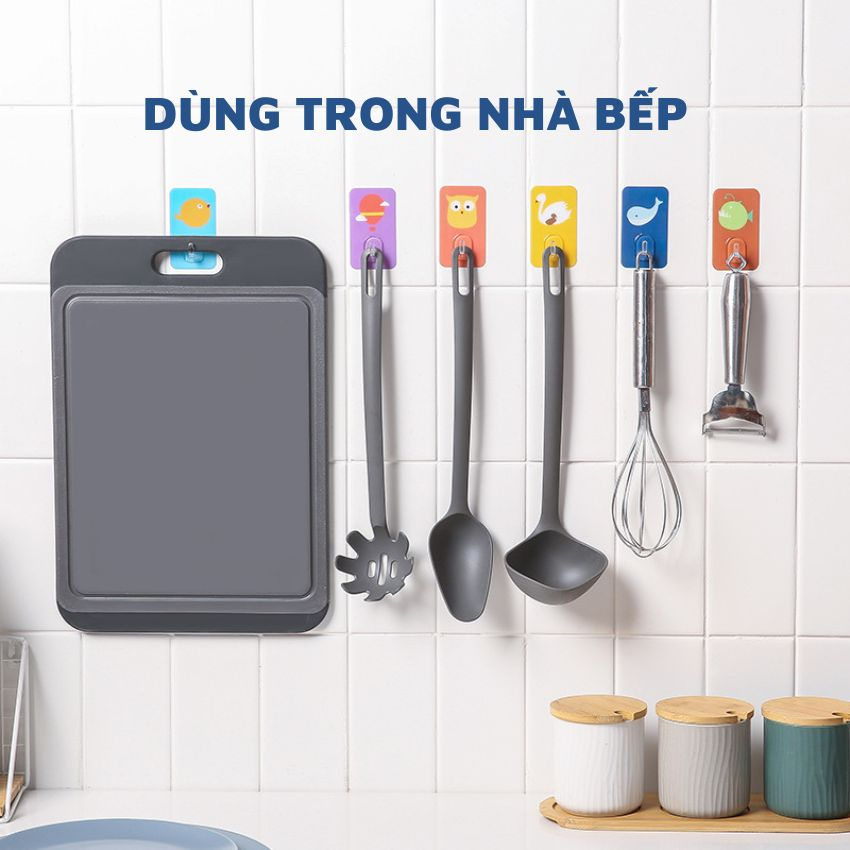 Móc dán tường, Móc treo dán tường siêu dính, Dán trên đa chất liệu, Siêu bền, Nhiều hình dễ thương