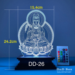 [Đế tam cấp] - Đèn led mica hình Phật - Nhiều mẫu hình