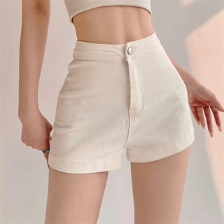 Quần short đùi lưng cao không túi màu trắng ,đen 𝐂𝐮𝐧 𝐅𝐚𝐬𝐡𝐢𝐨𝐧 Hack Chân Dễ Phối Đồ Kiểu Dáng Cá Tính