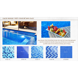 Gạch mosaic thủy tinh xanh mix 3 màu sử dụng ốp, lát bể bơi, trang tri phòng tắm, phòng xông hơi, độ bền cao, sẵn kho