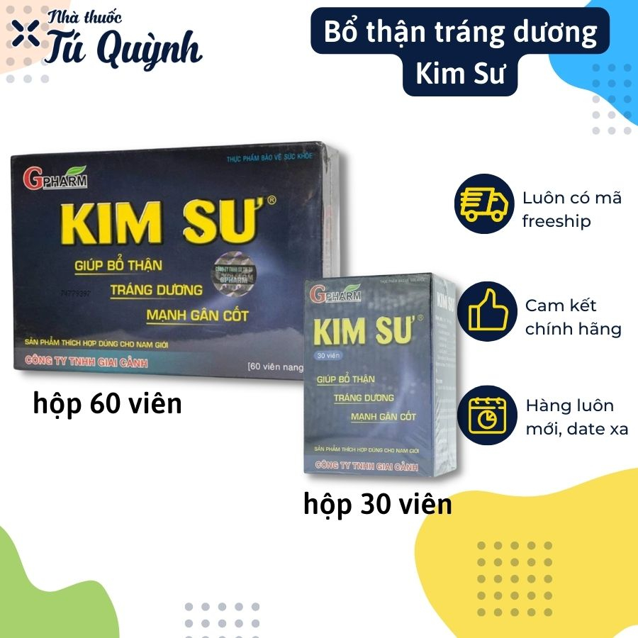 Viên uống Kim Sư Gpharm giúp bổ thận, tráng dương, mạnh gân cốt, tăng nội tiết tố nam nội sinh, sinh lý mạnh