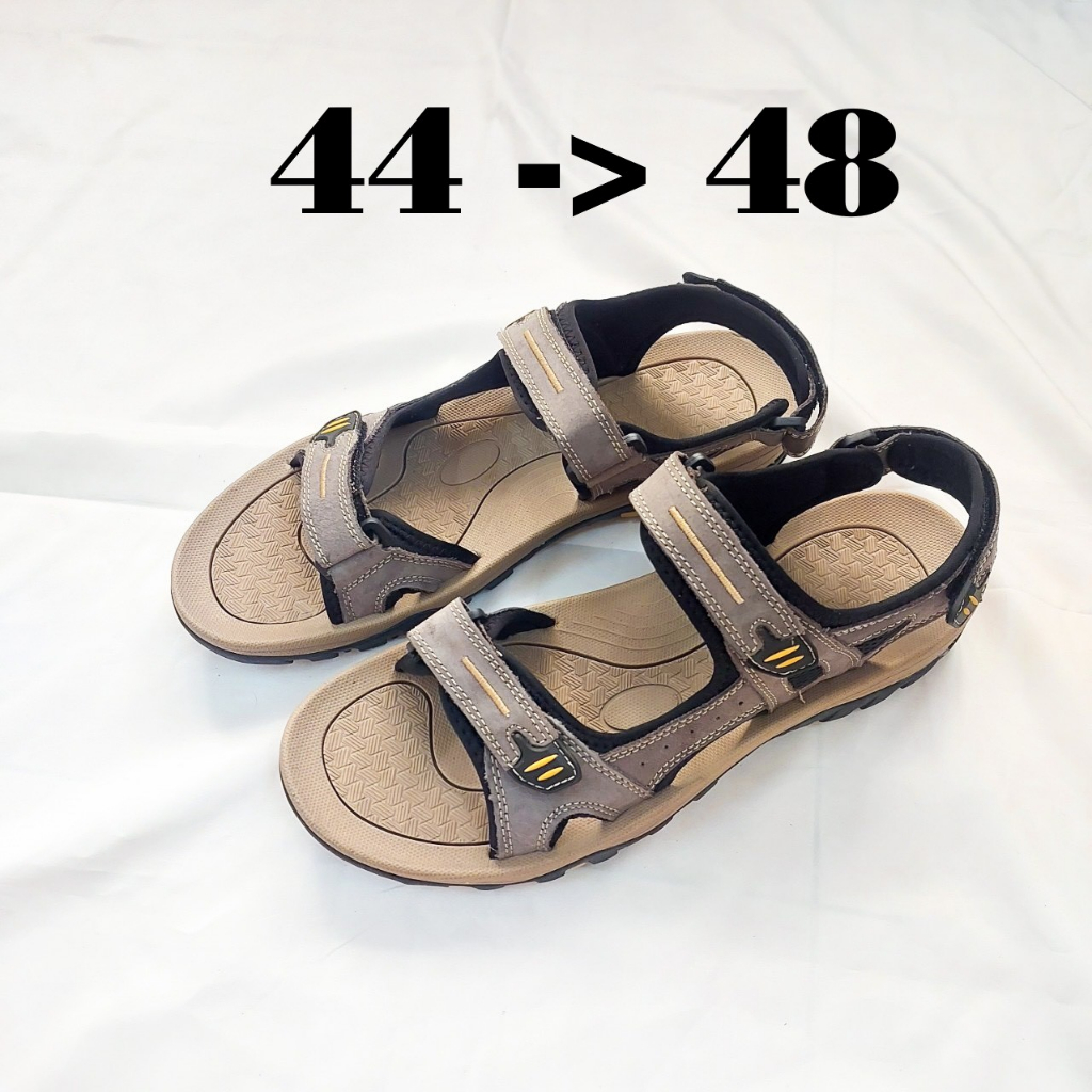 Sandal Nam Size Lớn Big Size Mentor Grey Xám Trẻ Trung Giày Dép Quai Hậu Xăng Đan Sneaker Ngoại Cỡ 44 45 46 47 48