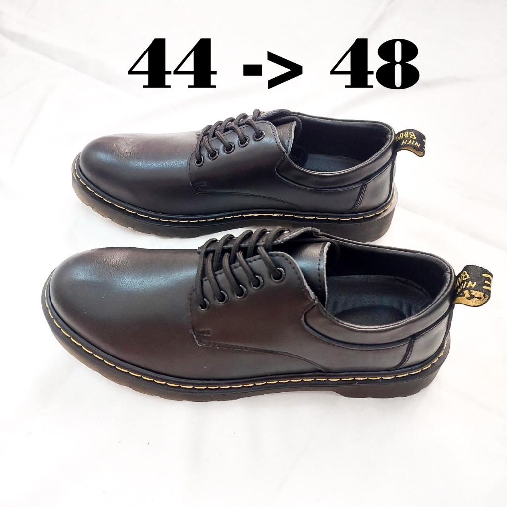 Giày Tây Nam Size Lớn Big Size Giày Mọi Vitage Huppo Black Đen Chỉ Vàng Giày Dép Nam Công Sở Ngoại Cỡ 44 45 46 47 48
