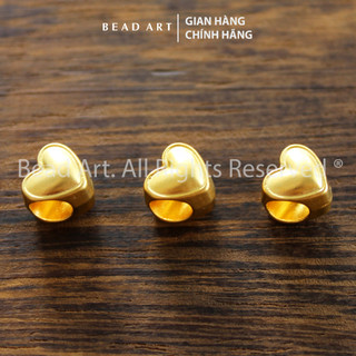 [1 Cái] 8MM Charm Trái Tim Trơn Mạ Vàng Thủ Công Thổ Nhĩ Kỳ, Phối Vòng Tay Phong Thuỷ, Chuỗi Hạt - Bead Art