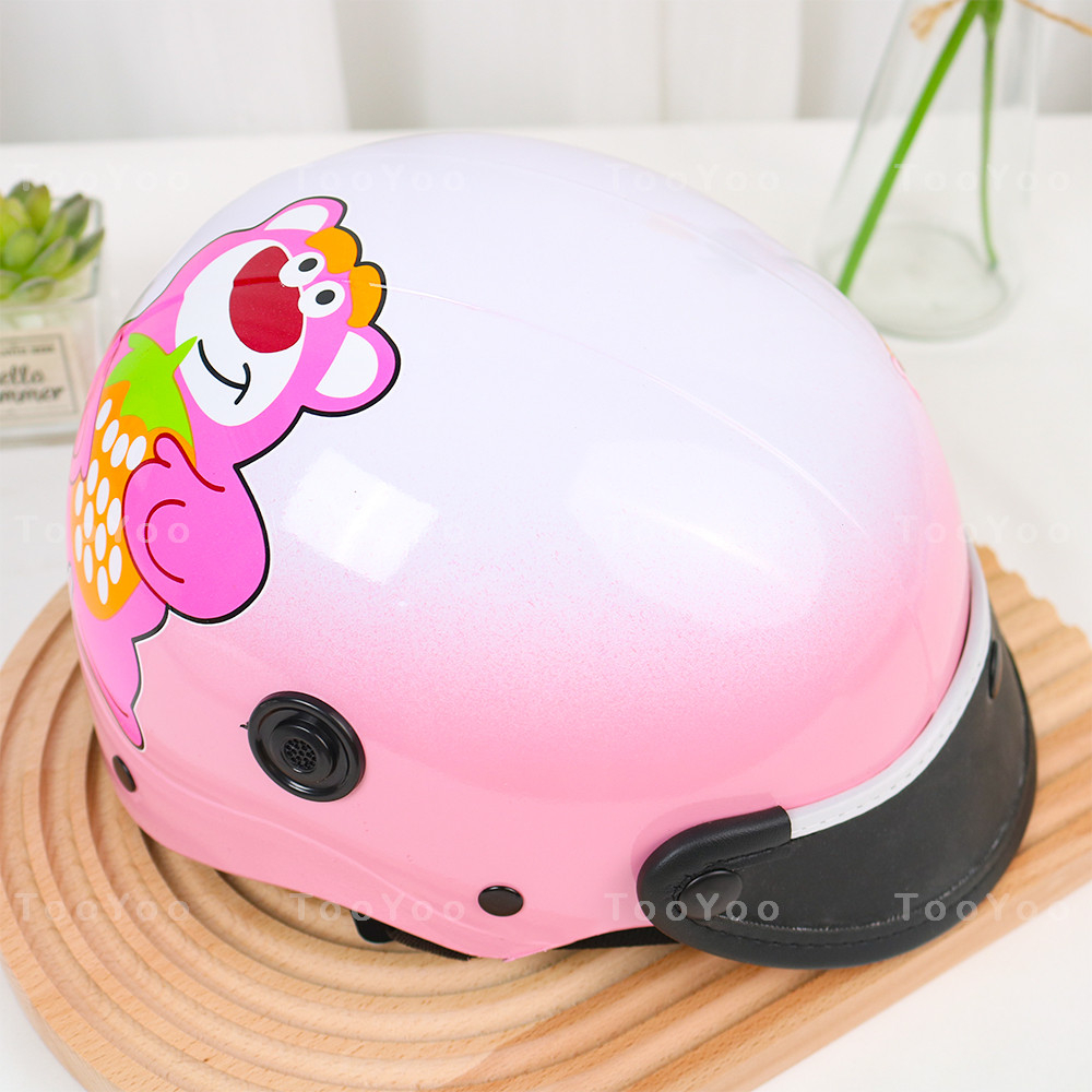 Mũ bảo hiểm nửa đầu người lớn Gấu dâu Lotso sơn bóng dễ thương cute TY0135