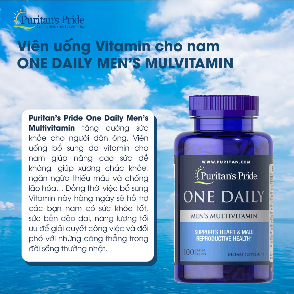 Vitamin tổng hợp dành cho nam Puritan s Pride One Daily Men s Multivitamin