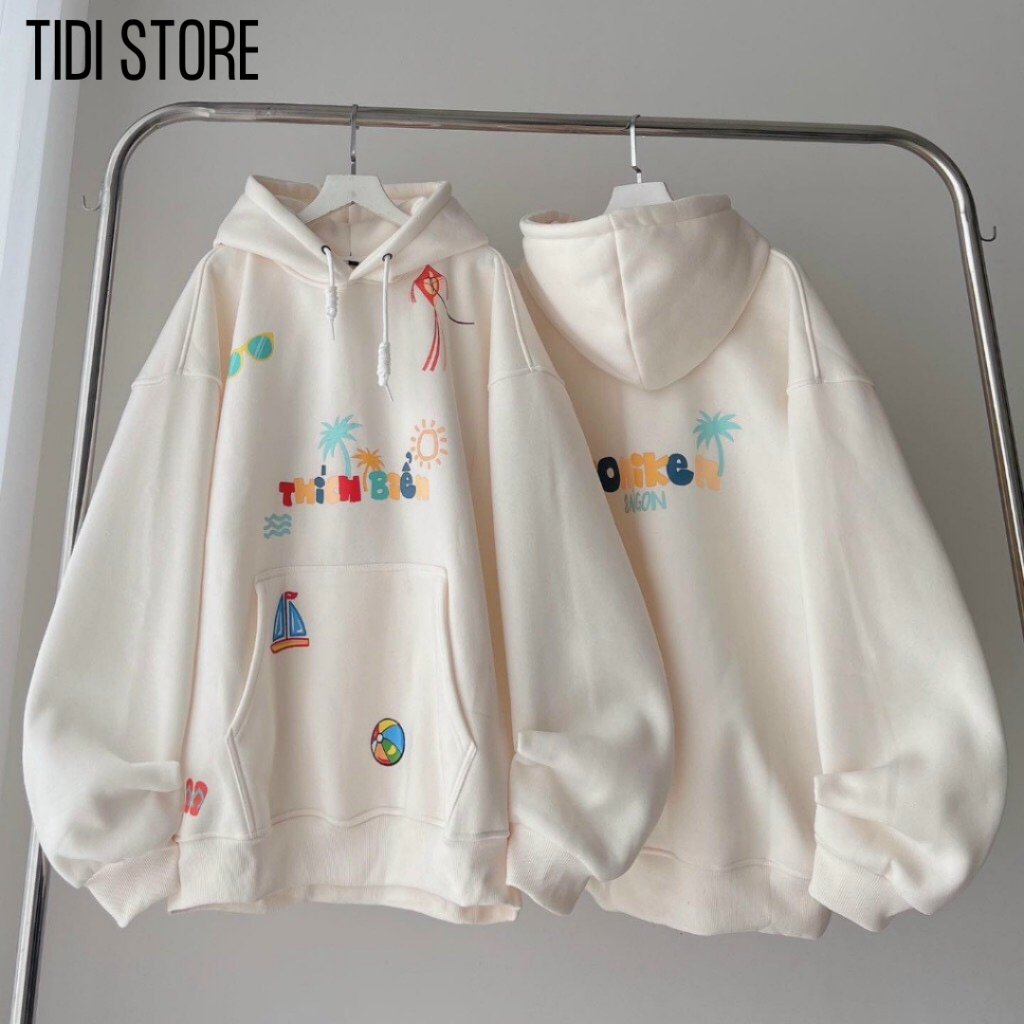 Áo hoodie nỉ nam nữ form rộng unisex thiết kế dễ thương chất ngoại dày mịn bao đẹp tp GKM Fashion